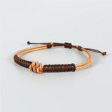Bracelet macramé cuir