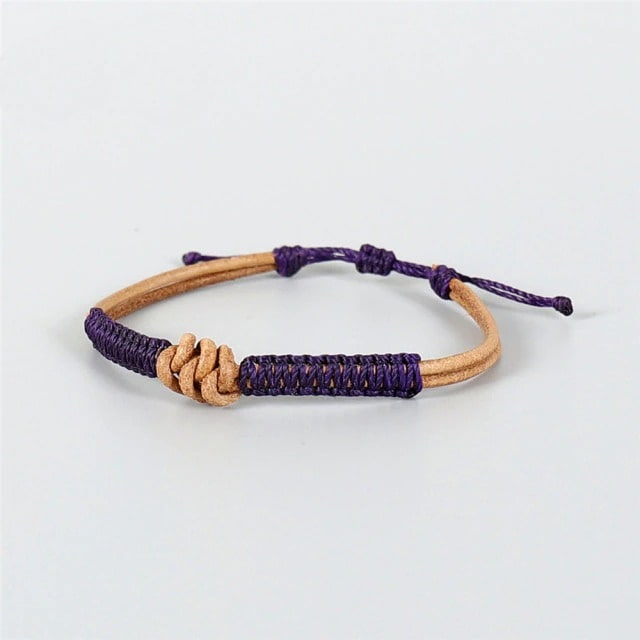 Bracelet macramé cuir