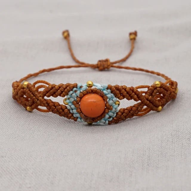 Bracelet macramé avec pierre