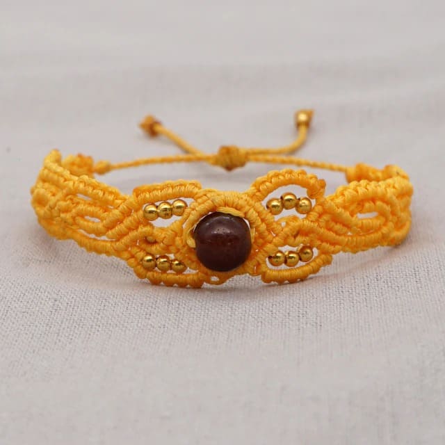 Bracelet macramé avec pierre