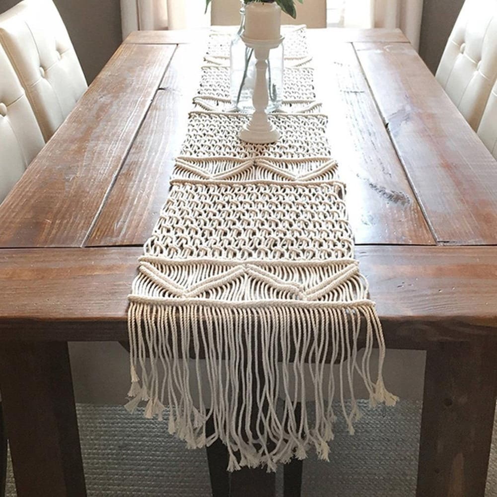 Chemin de table bohème macramé
