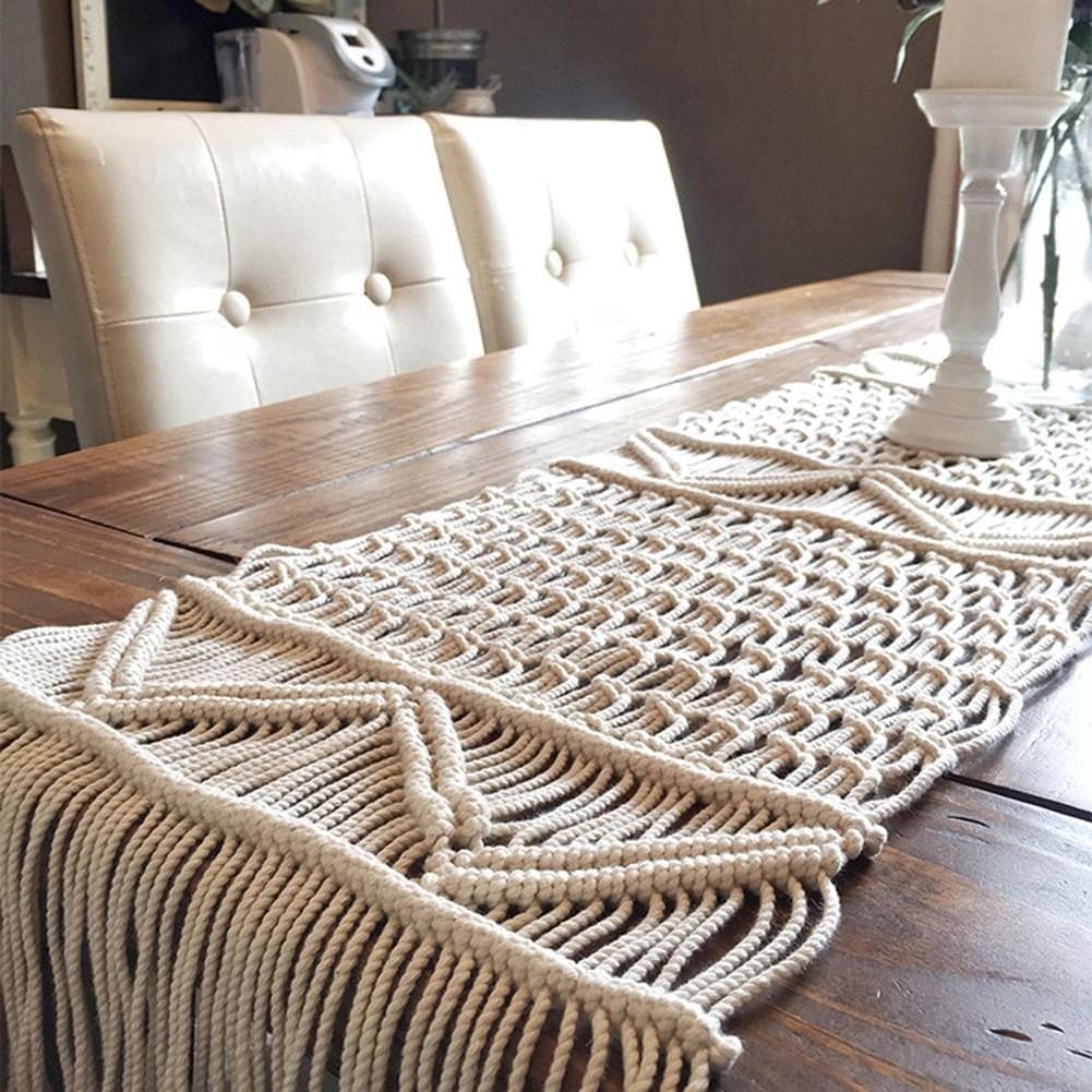 Chemin de table bohème macramé