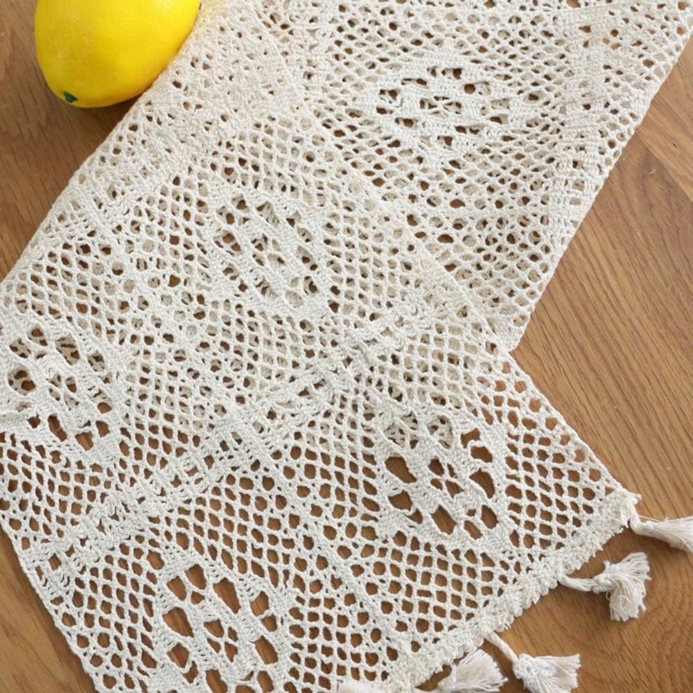 Chemin de table dentelle macramé