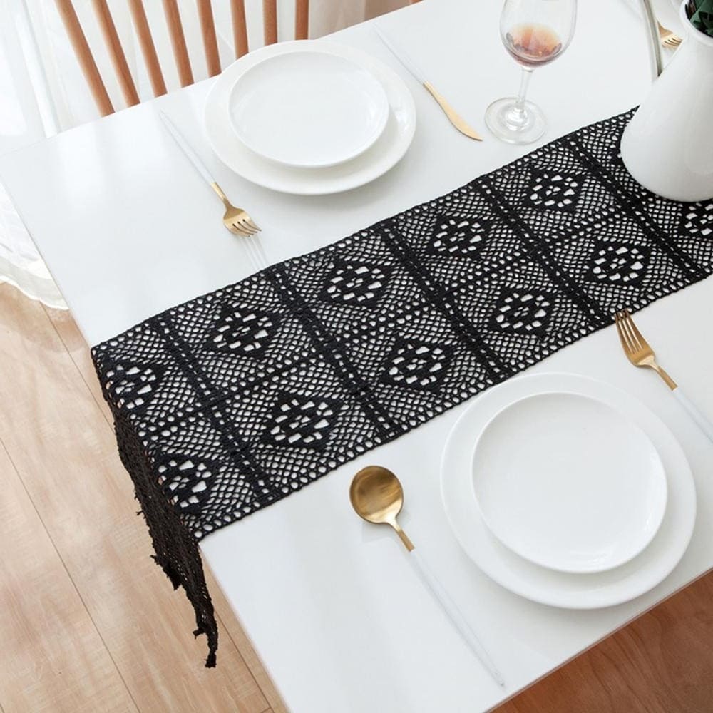 Chemin de table dentelle macramé