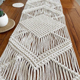 Chemin de table macramé beige