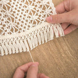 Chemin de table macramé blanc