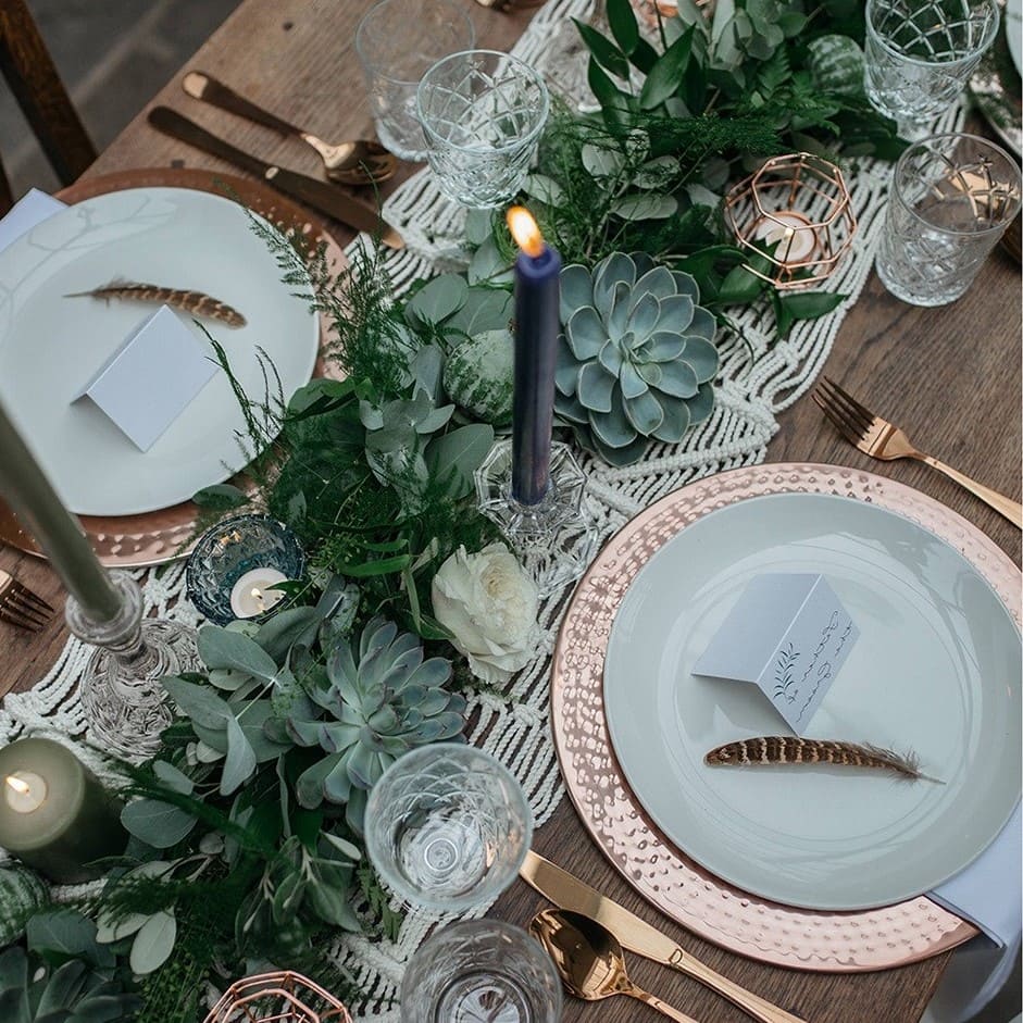 Chemin de table macramé mariage
