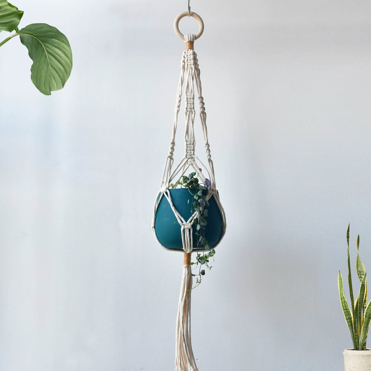 Cintre pour plante en macramé