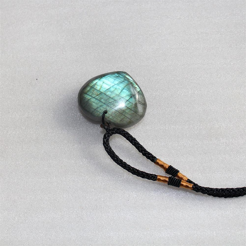 Collier macramé labradorite