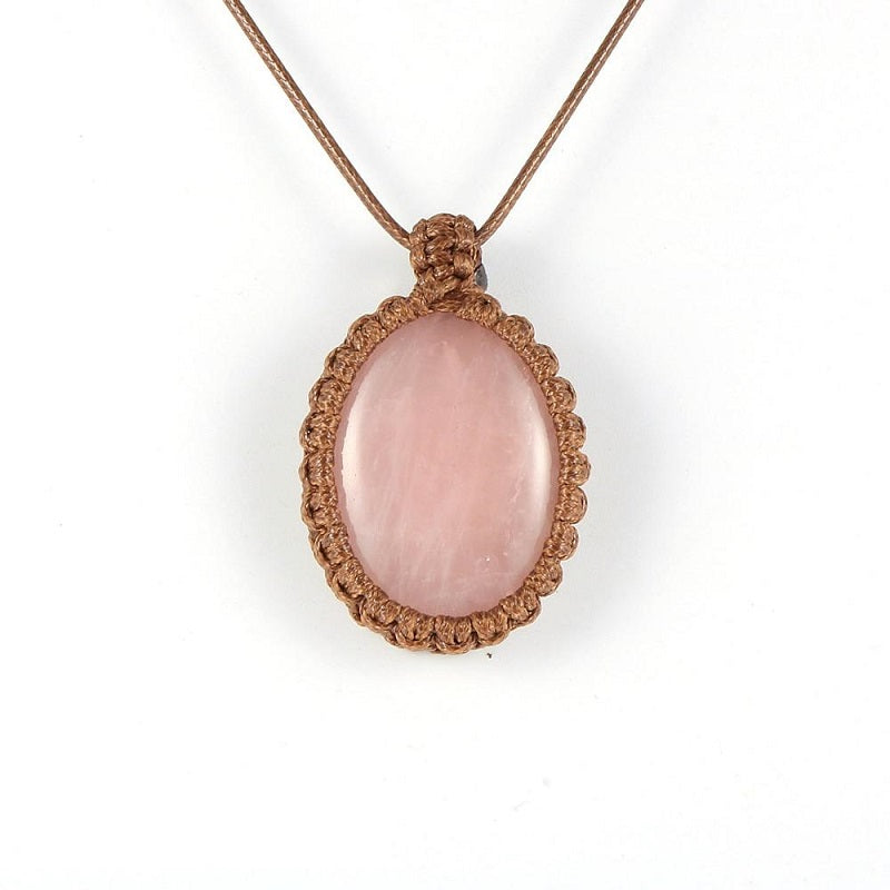 Collier macramé pierre