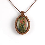 Collier macramé pierre