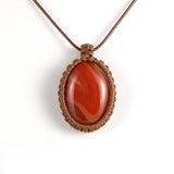 Collier macramé pierre