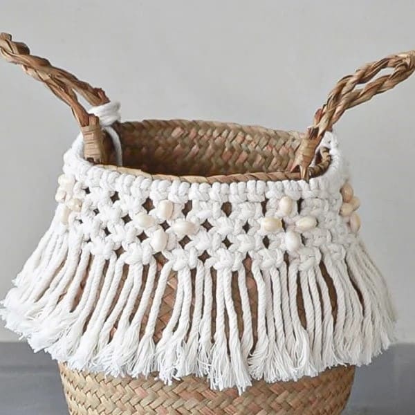 Corbeille panier macramé