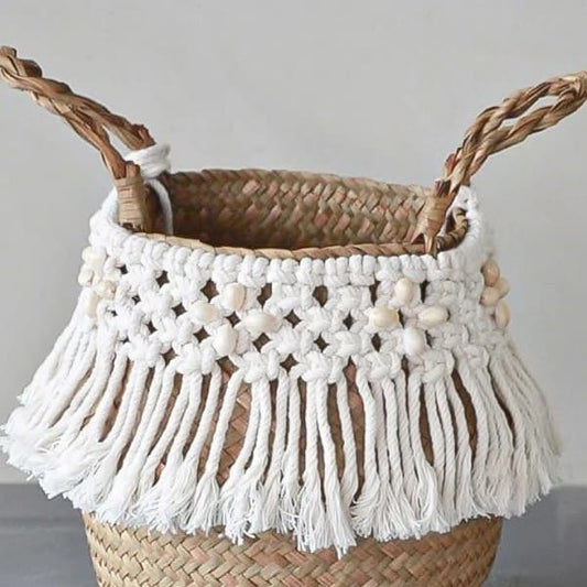 Corbeille panier macramé