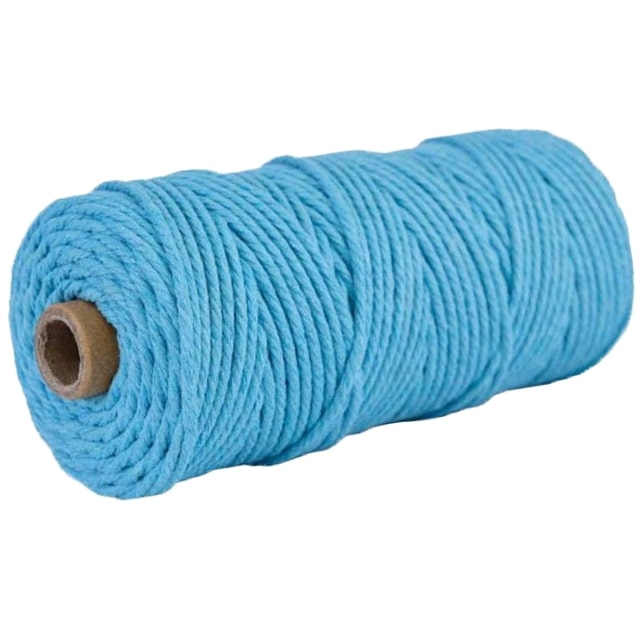 Corde macramé 2 mm bleu 100m