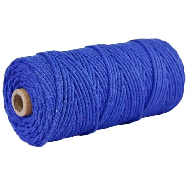 Corde macramé 3 mm bleu 100m