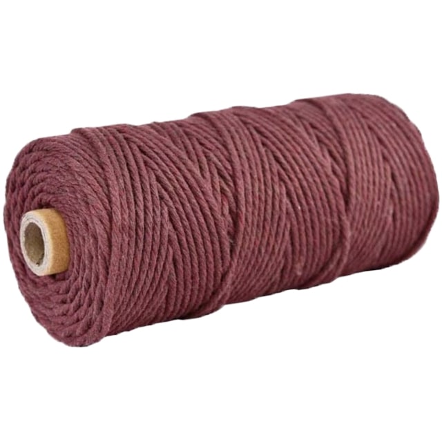 Corde macramé 3 mm bordeaux 100m