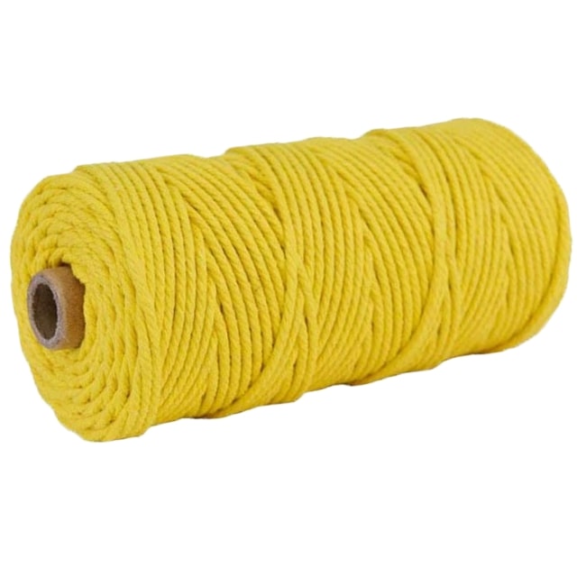 Corde macramé 3 mm jaune 100m