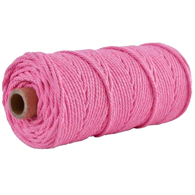 Corde macramé 2 mm rose 100m