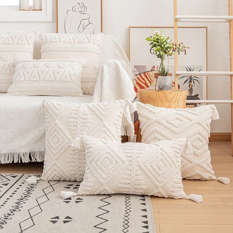 Coussin déco bohème macramé