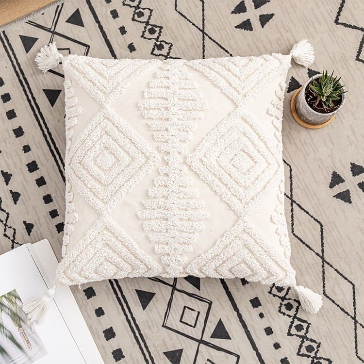 Coussin déco bohème macramé