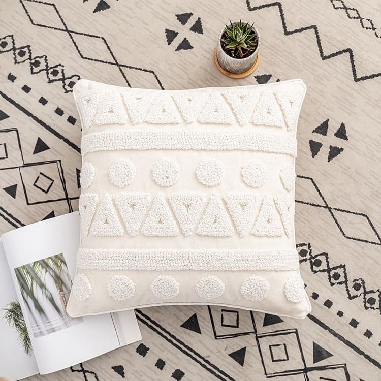 Coussin déco bohème macramé