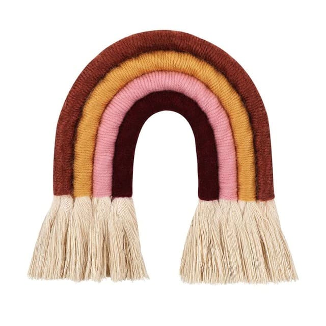 Déco arc en ciel macramé