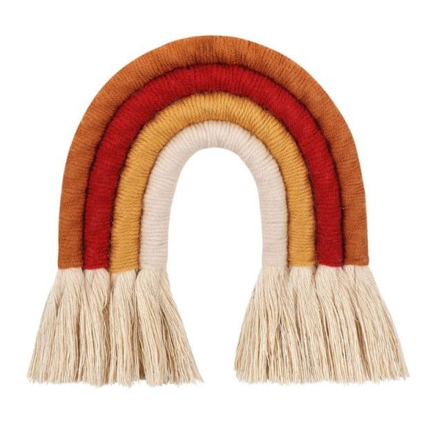 Déco arc en ciel macramé