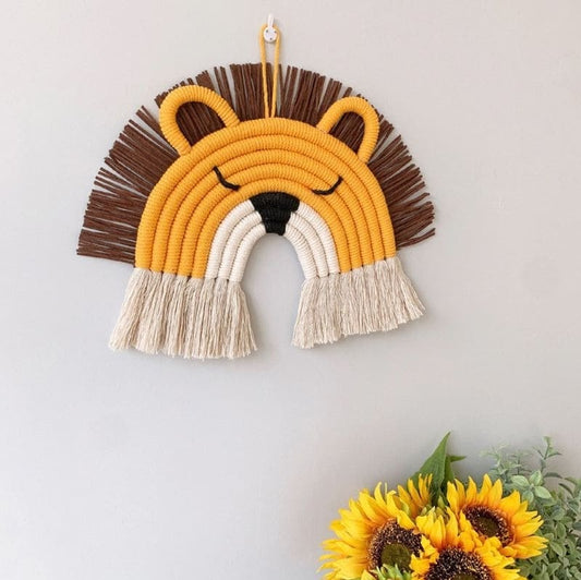 Déco bébé arc en ciel macramé