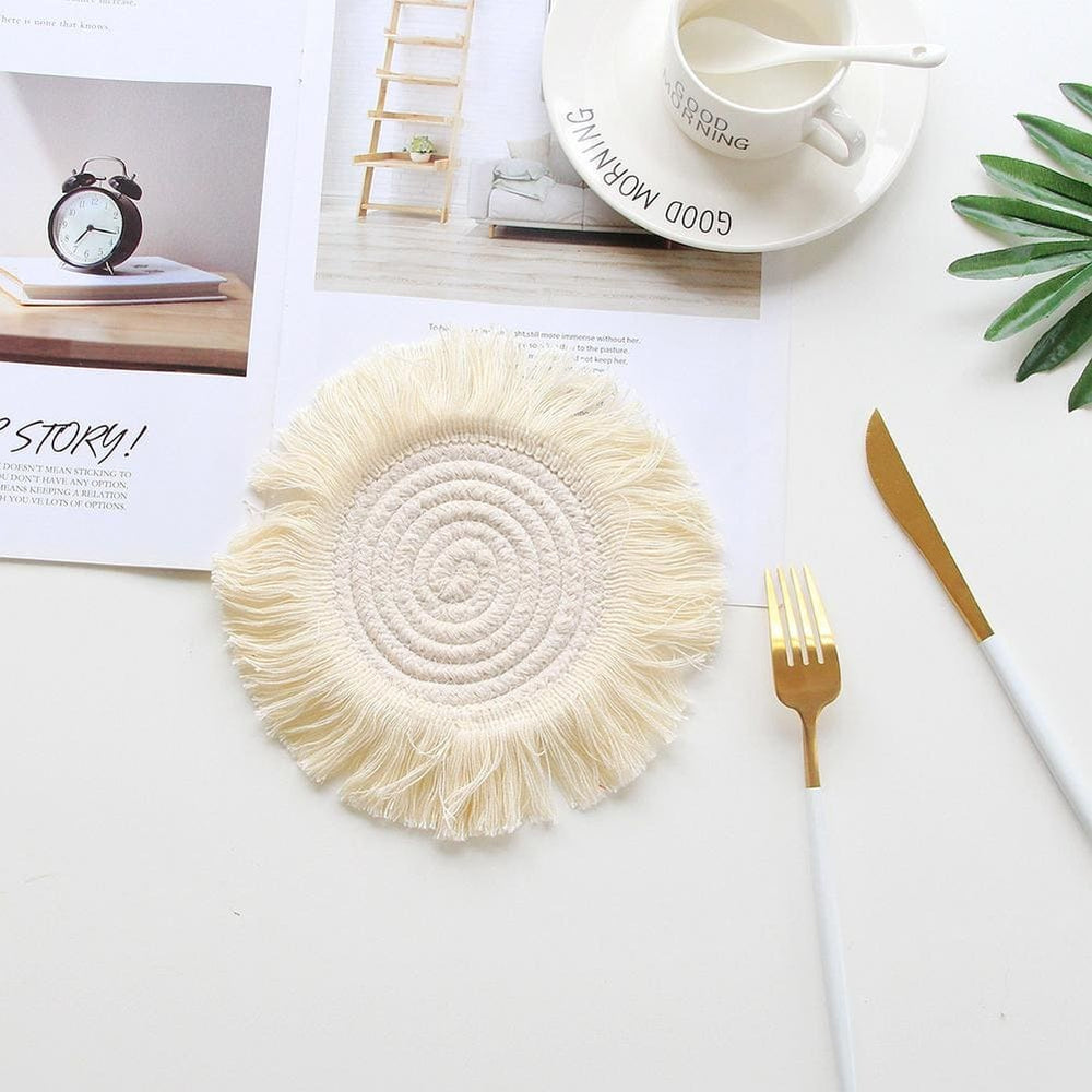 Dessous de verre bohème en macramé