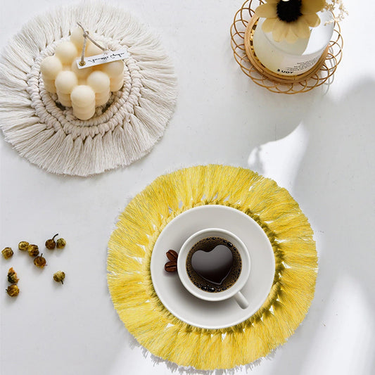 Dessous de verre macramé couleur