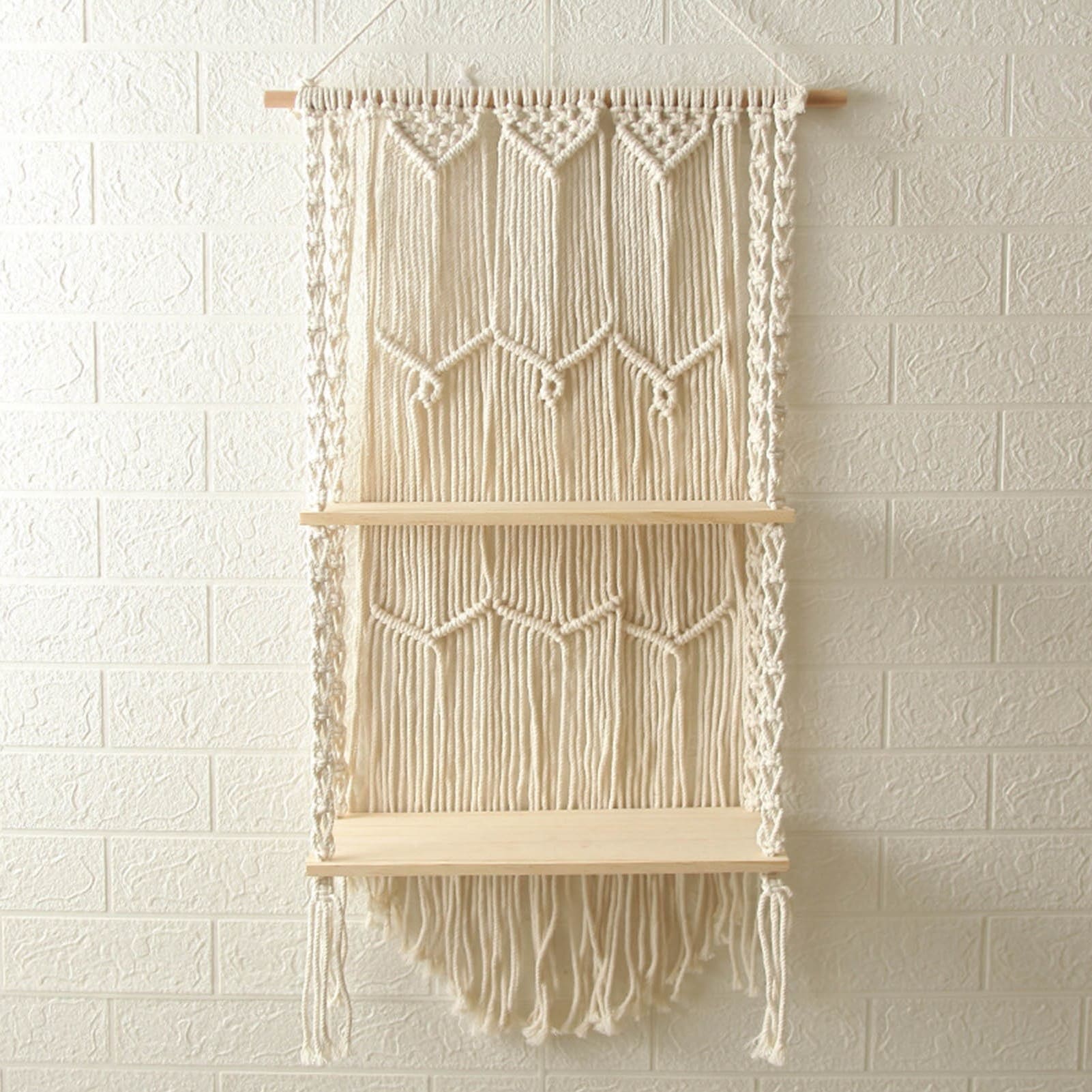 Double étagère macramé