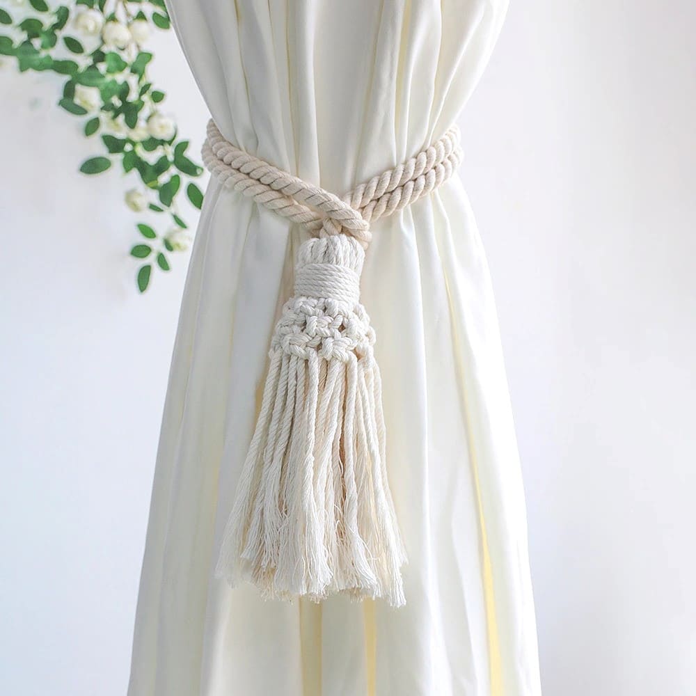 Embrasse rideau bohème macramé