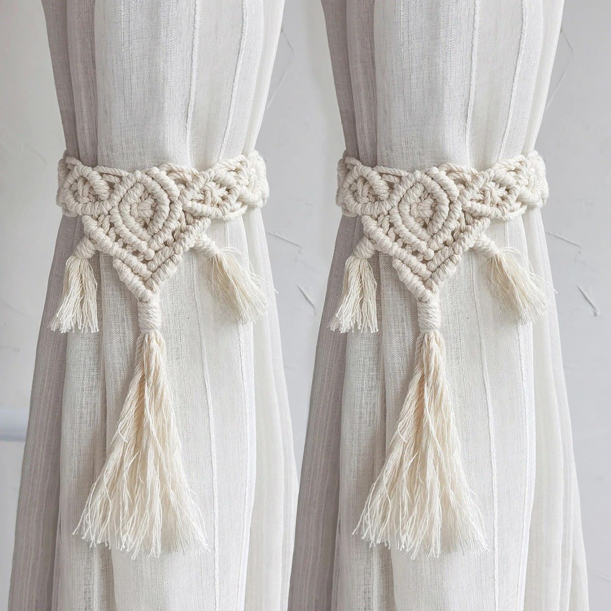 Embrasse rideau coton macramé