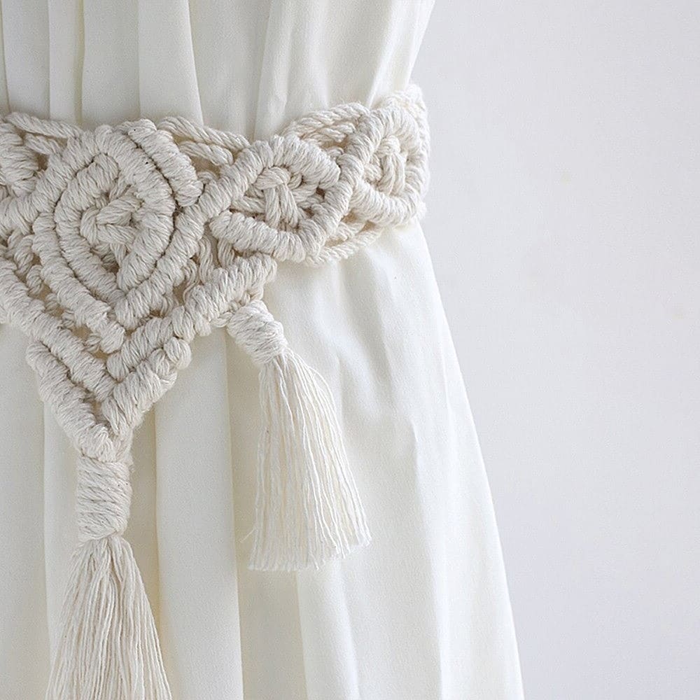 Embrasse rideau coton macramé