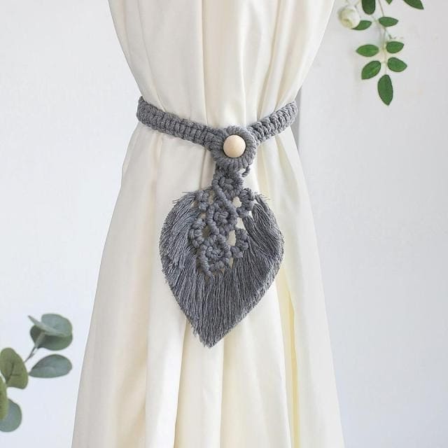 Embrasse rideau feuille macramé