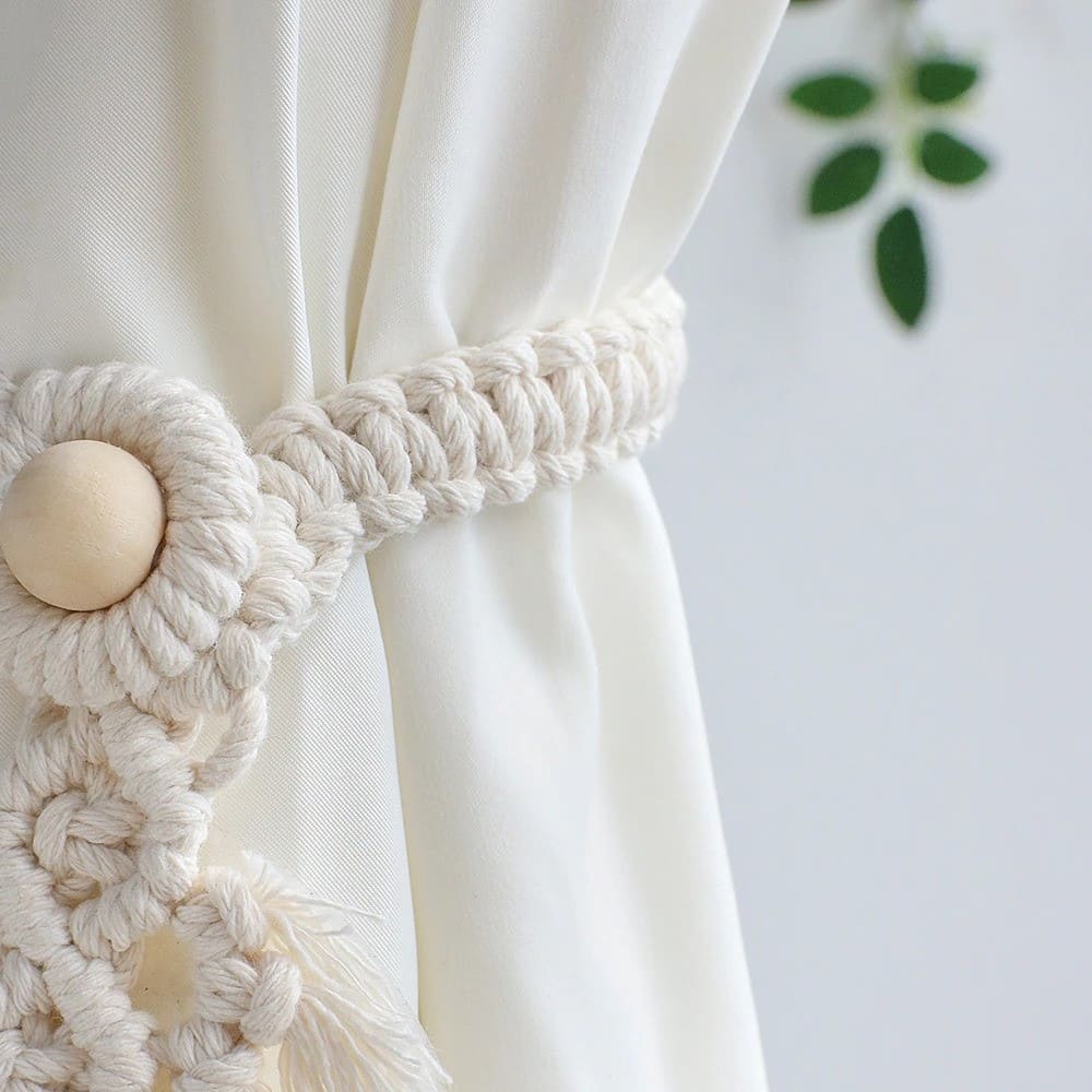 Embrasse rideau feuille macramé