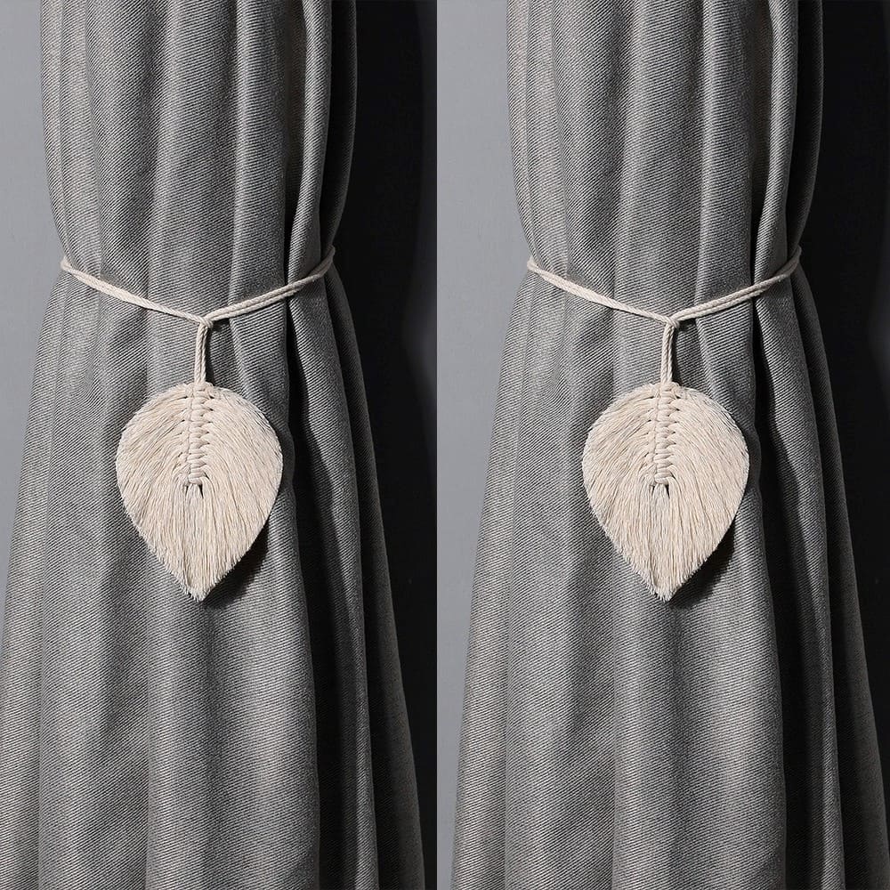 Embrasse rideau plume macramé