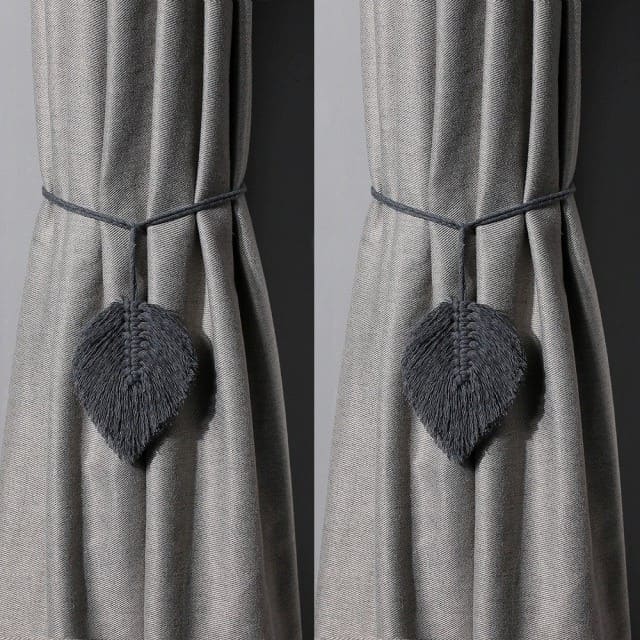 Embrasse rideau plume macramé