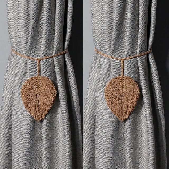 Embrasse rideau plume macramé