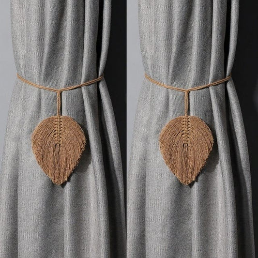 Embrasse rideau plume macramé