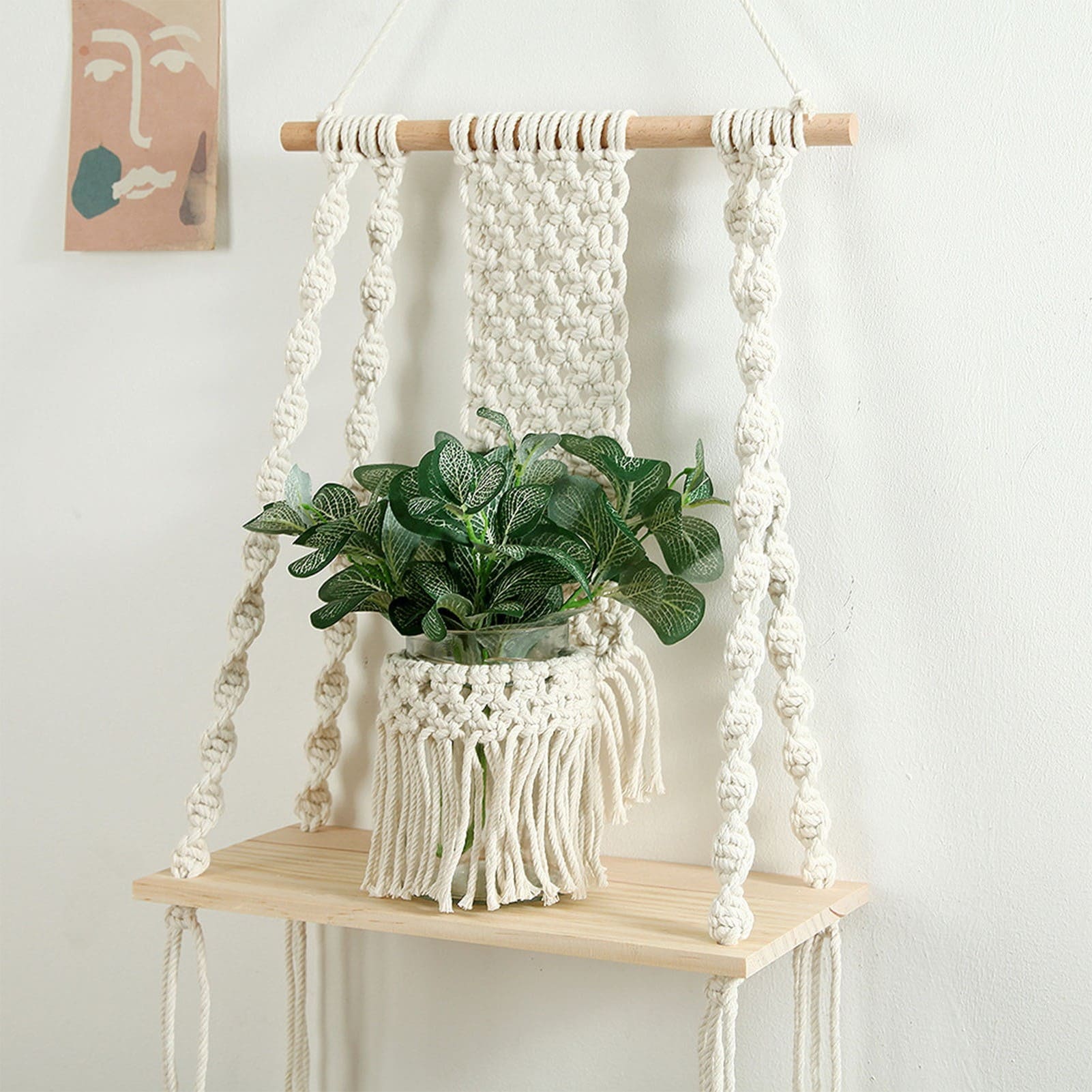 Étagère macramé frange