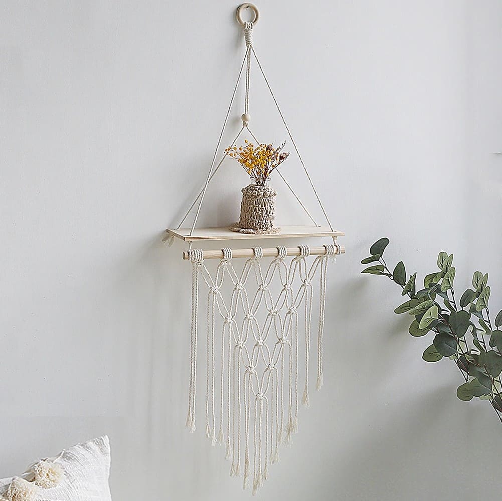 Étagère macramé nordique