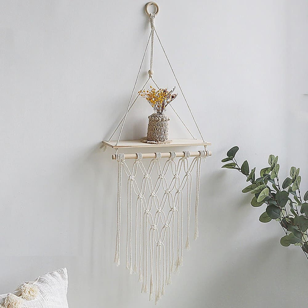 Étagère macramé nordique