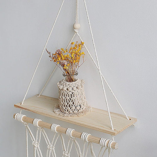 Étagère macramé nordique