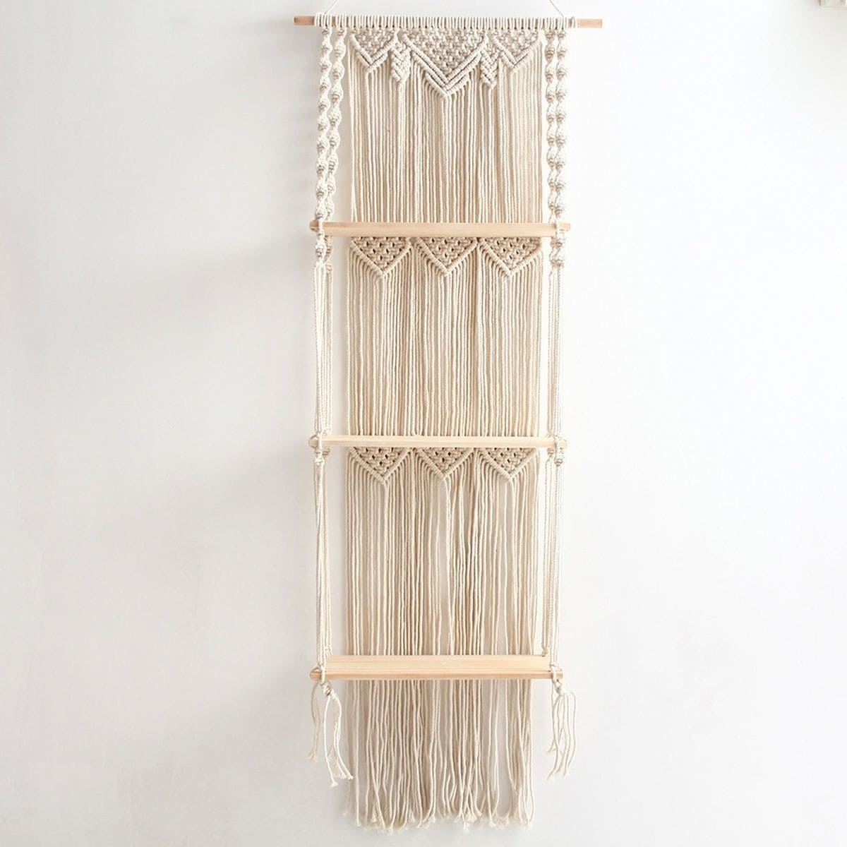 Étagère triple murale macramé