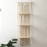 Étagère triple murale macramé