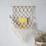 Filet de rangement mural macramé