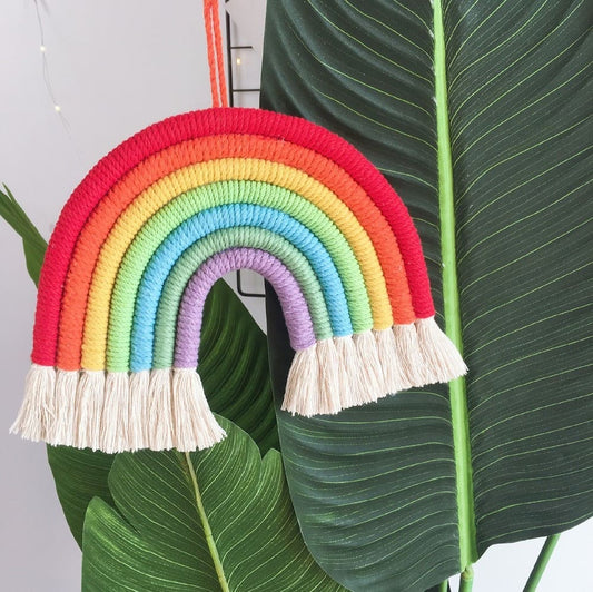 Grand arc en ciel macramé