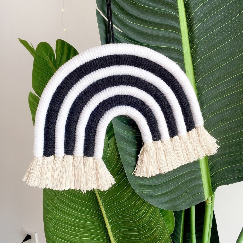 Grand arc en ciel macramé